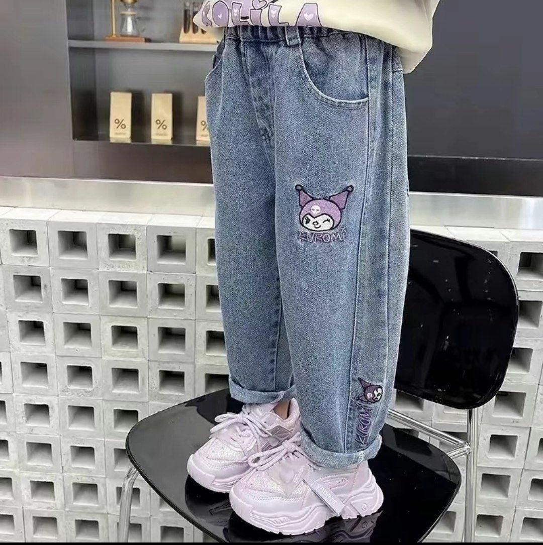 Girls' Denim Wide-Leg Pants – Chic Autumn Fashion - ClubOn