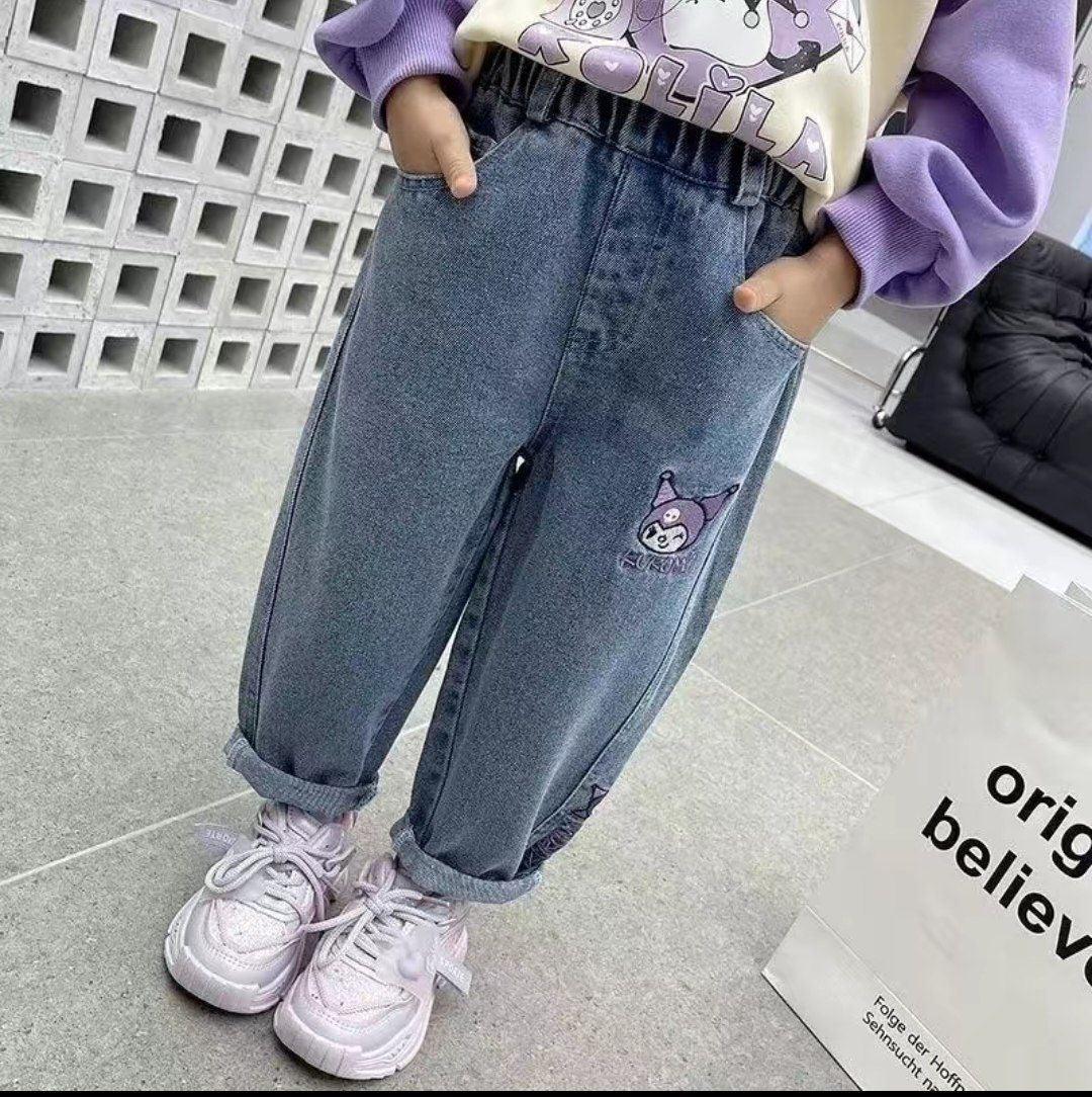 Girls' Denim Wide-Leg Pants – Chic Autumn Fashion - ClubOn