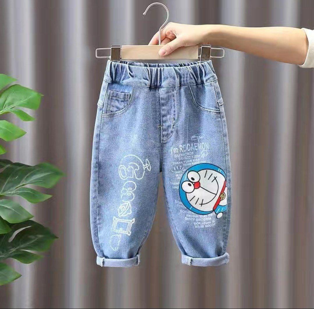 Fashion Kids' Cartoon Jeans – Stylish Baby Girl Cowboy Pants - ClubOn