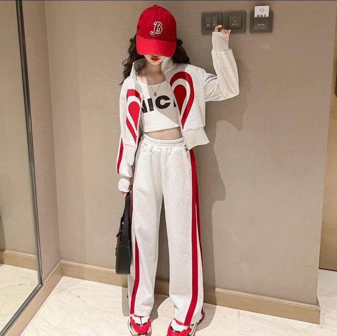 Girls' Leisure Sports Suit – Spring & Autumn Fashion for Big Kids - ClubOn
