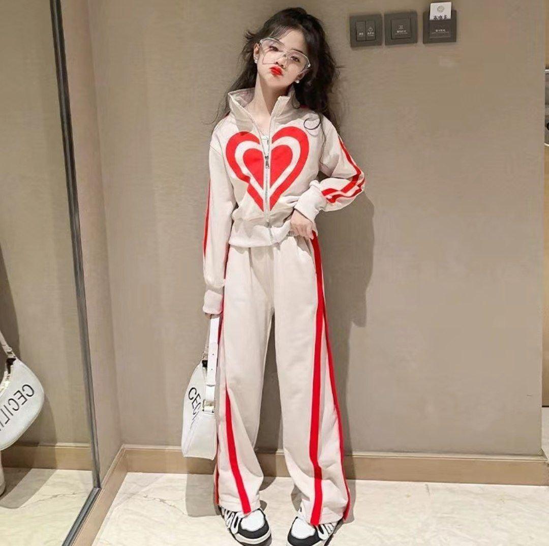 Girls' Leisure Sports Suit – Spring & Autumn Fashion for Big Kids - ClubOn