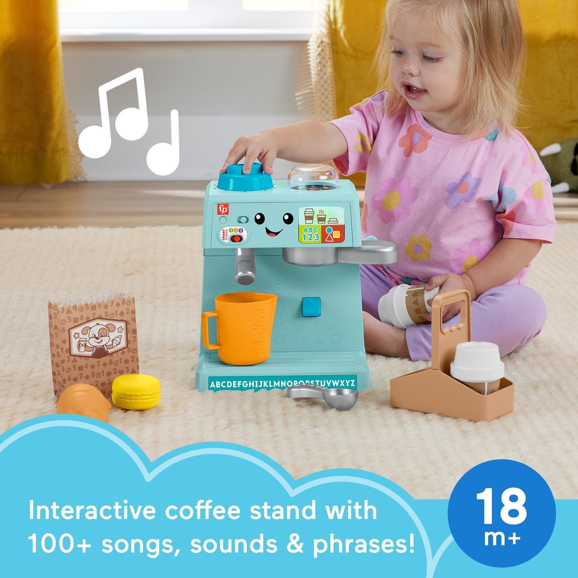 Fisher-Price Laugh & Learn Learn & Serve Coffee Café Toddler Electronic Toy – 10 Play Pieces - ClubOn