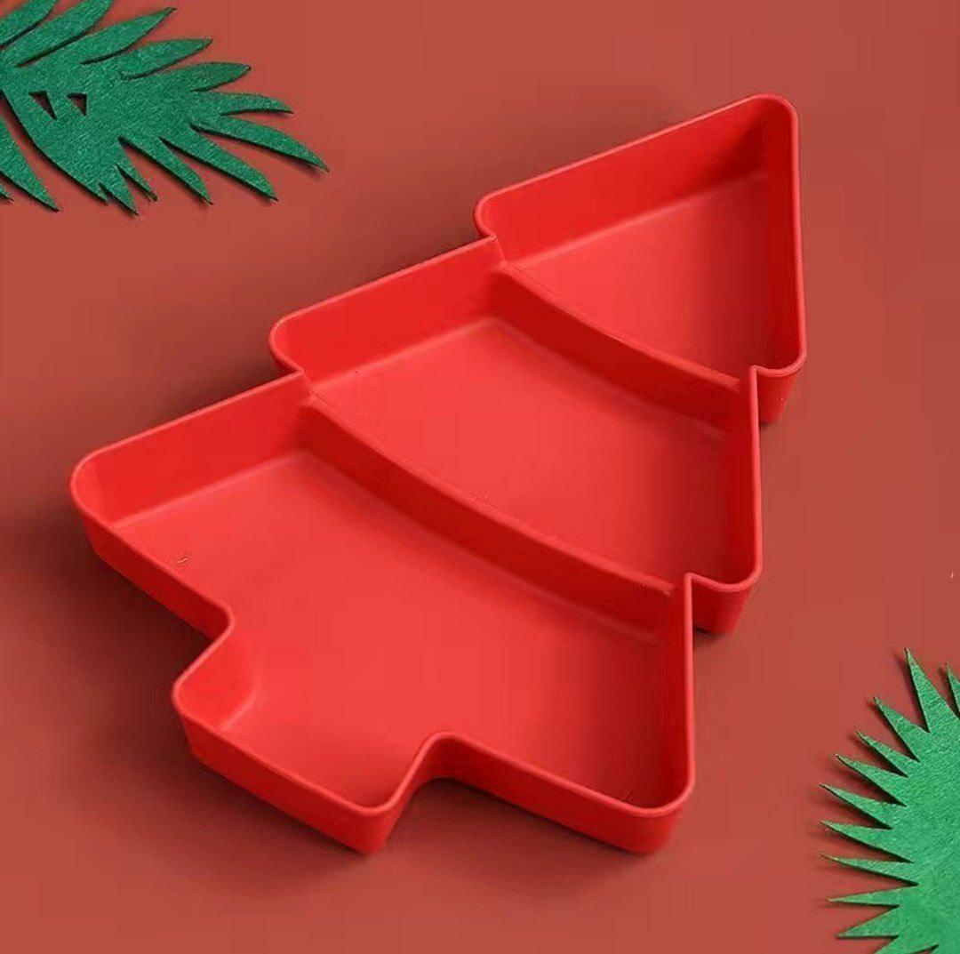 Christmas Tree Shape Plastic Snack Plate & Tray - ClubOn