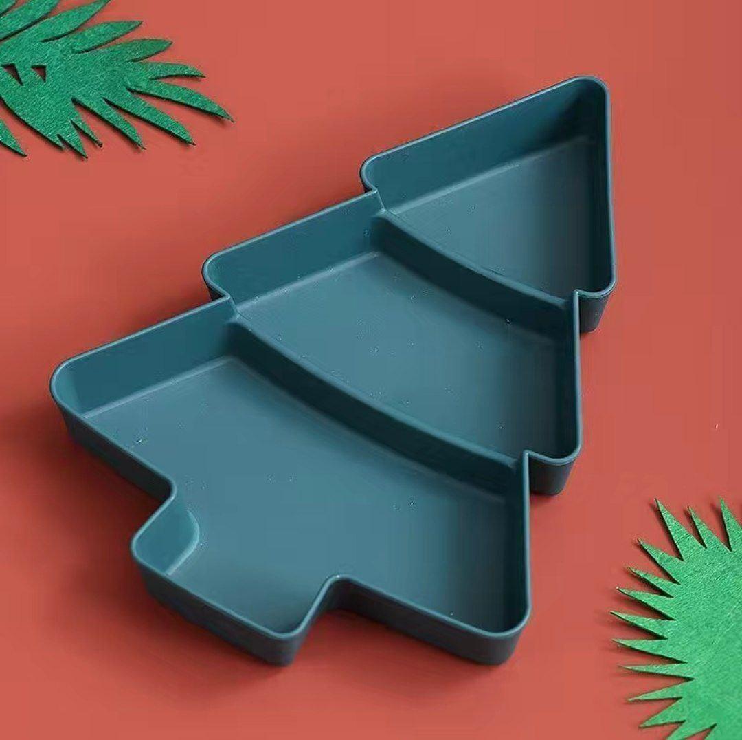 Christmas Tree Shape Plastic Snack Plate & Tray - ClubOn