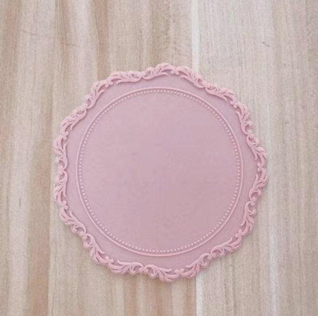 Round Flower Embossed Silicone Placemat – Heat Resistant Pink Coaster for Dining Table - ClubOn