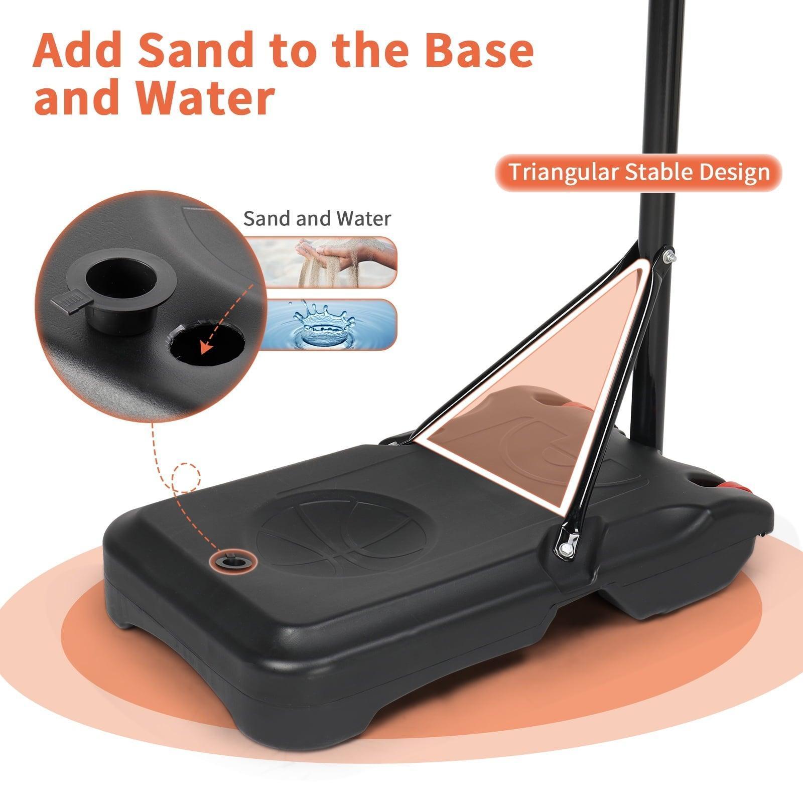 Ktaxon 33 In. Portable Basketball Hoop Stand, Adjustable 6.5-8 ft Goal System with PVC Backboard (Indoor/Outdoor) - ClubOn