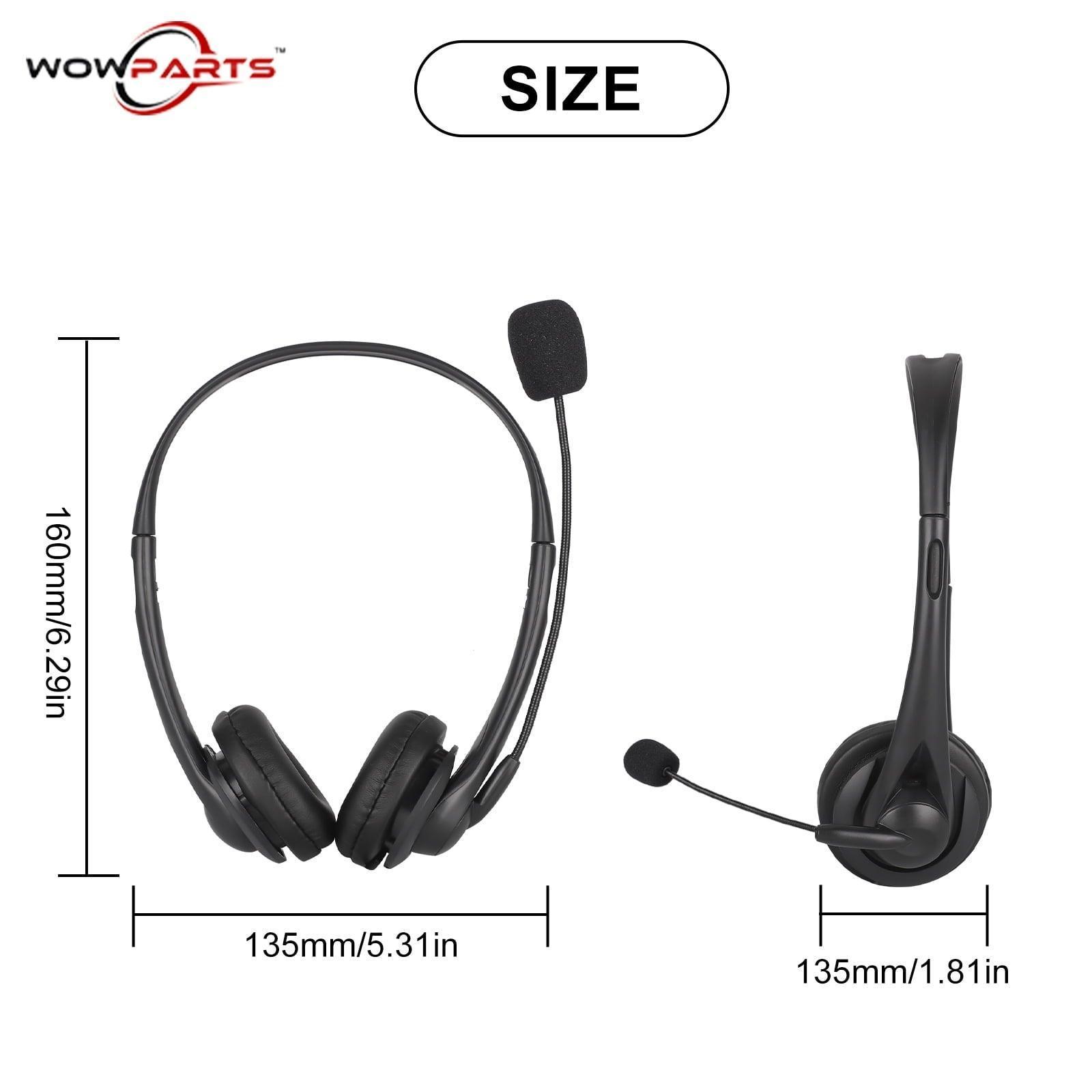 USB Headset with Microphone, Noise Cancelling Stereo Over-Ear Headphones, Boom Mic & Volume Controls for PC, Laptop, Call Center, Skype, Zoom - ClubOn