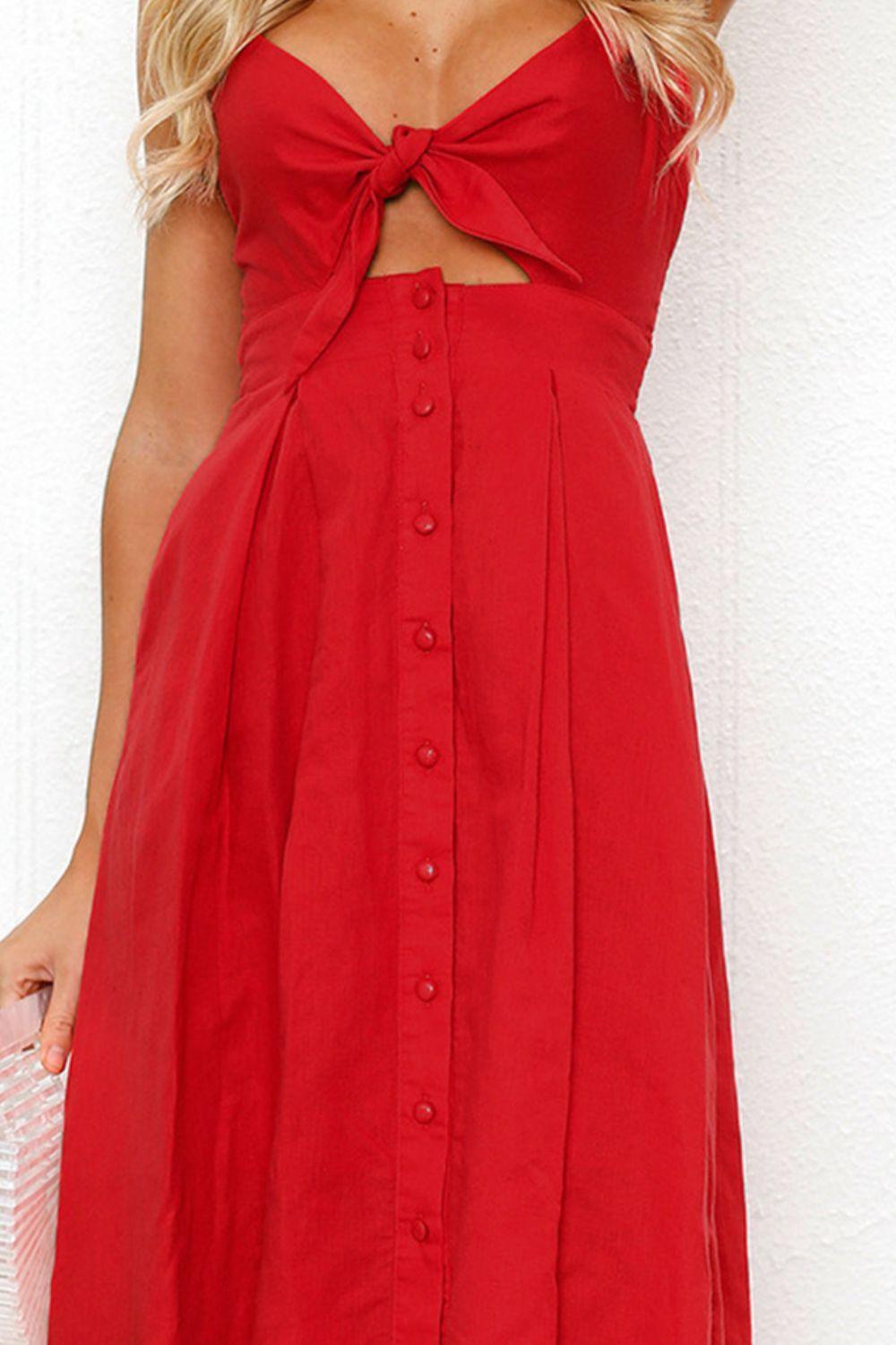 Cutout Smocked Sweetheart Neck Cami Dress - ClubOn