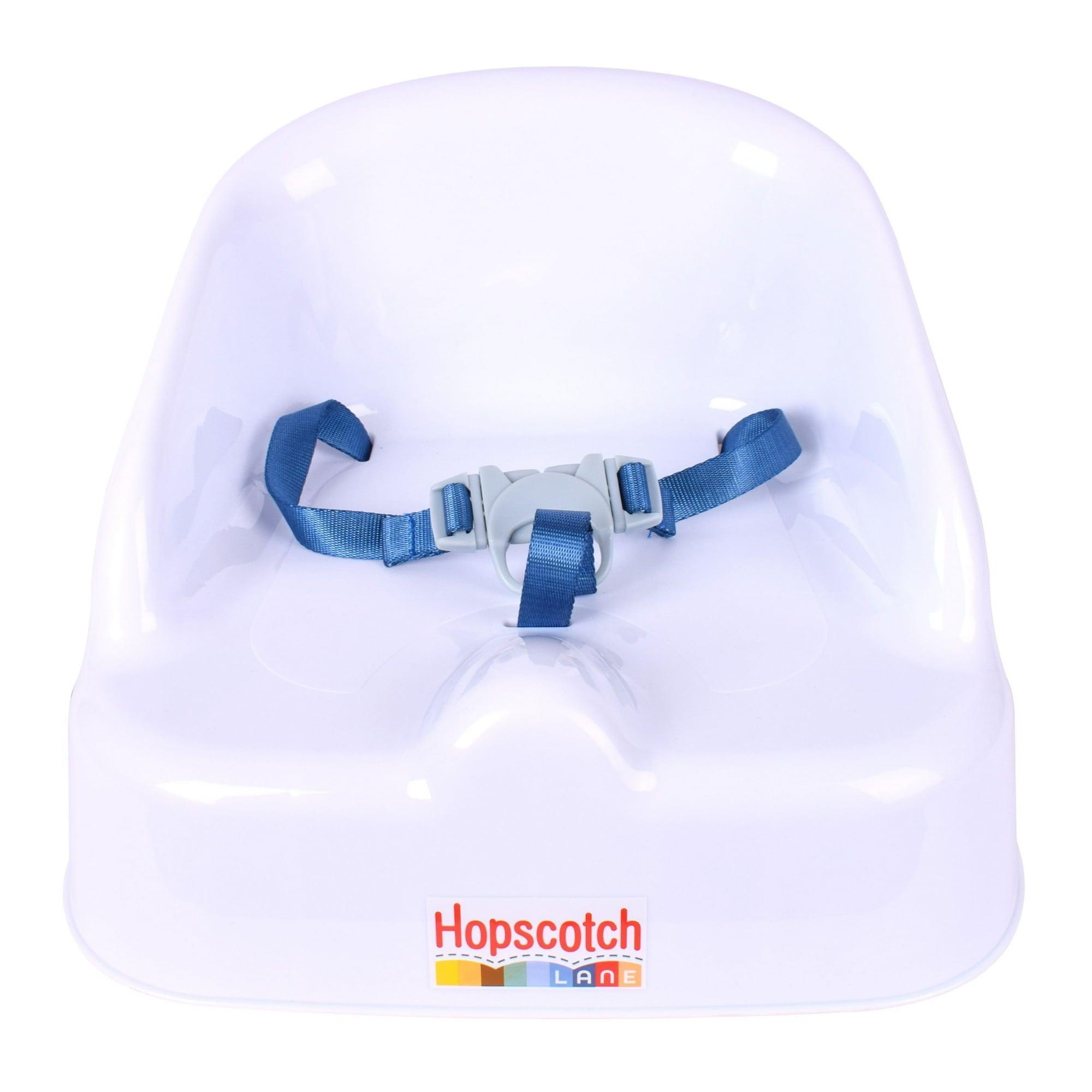 Hopscotch Lane Booster Seat with Straps, White – For Children 6+ Months - ClubOn