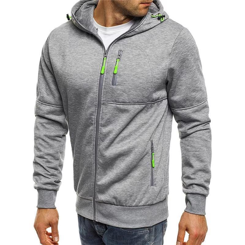 Men's Hooded Jacket - Zipper Fashion Brand Casual Outerwear Hoodie - ClubOn
