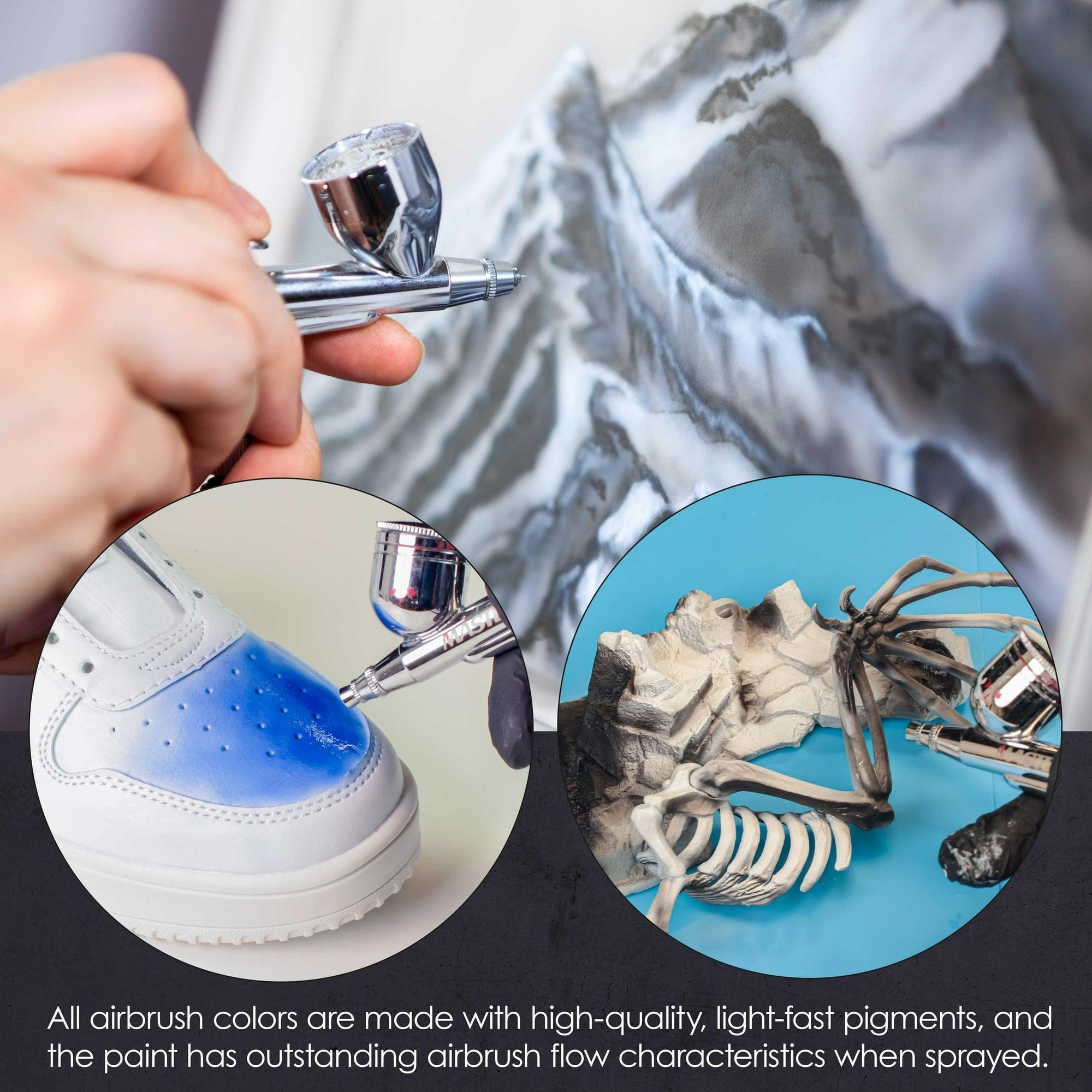 U.S. Art Supply® 12-Color 1oz Basic Airbrush Paint Set, Includes Cleaner & Thinner for Acrylic Art - ClubOn