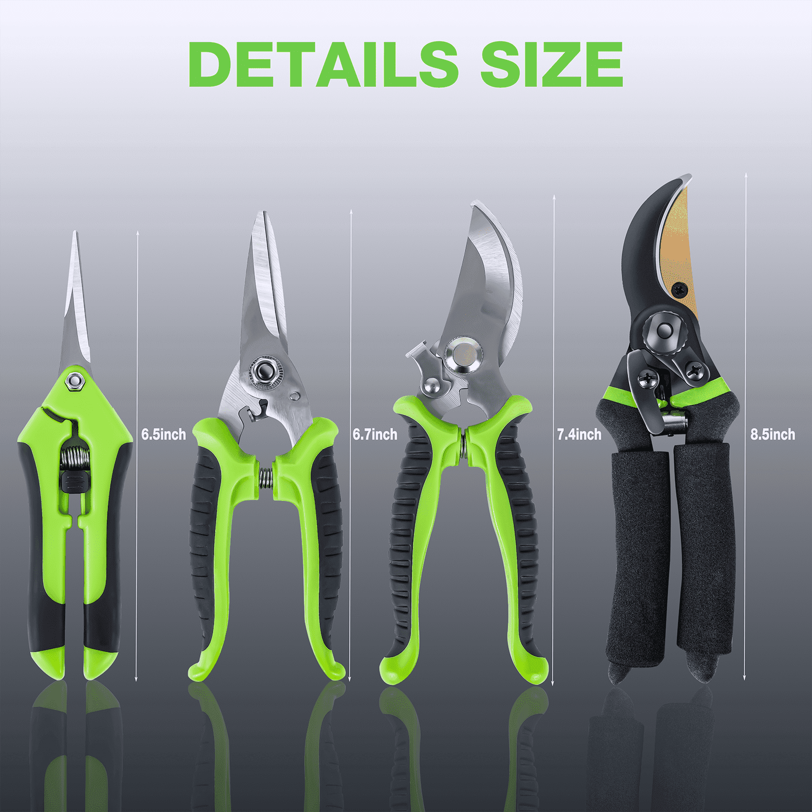 SUNOYAR 4 Pack Garden Pruning Shears, Handheld Clippers & Gardening Gloves, Stainless Steel Blades - ClubOn