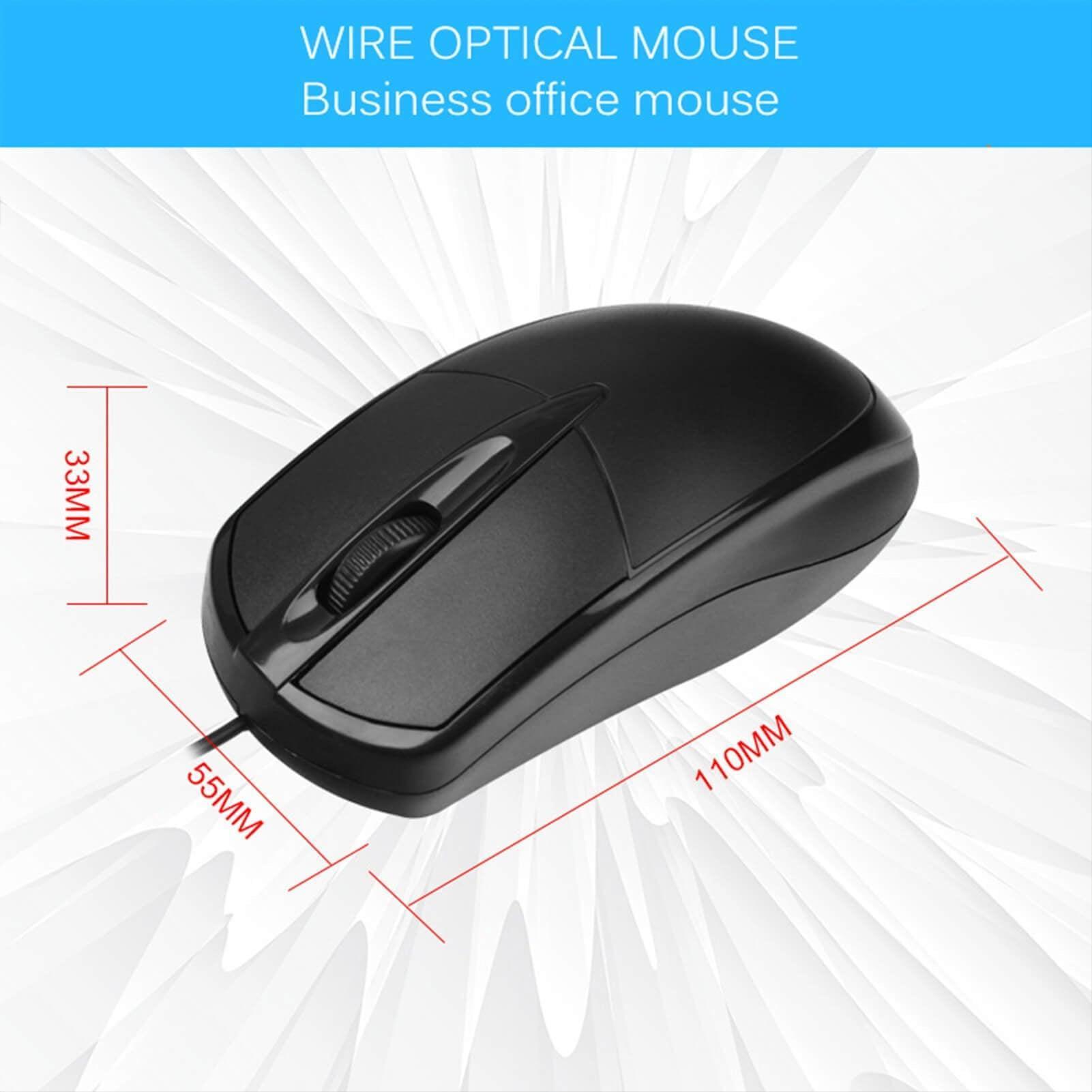 Wired USB Computer Mouse, 1600DPI, 4-Button Ergonomic Mouse for Laptop, PC, Desktop - ClubOn