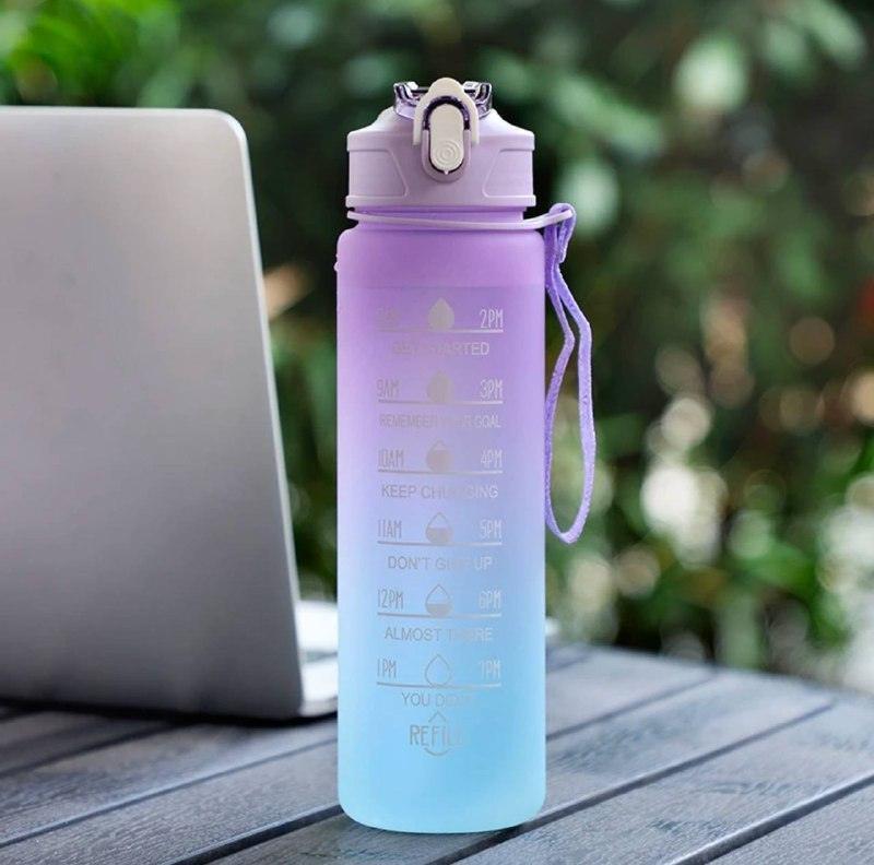 Portable Motivational Sports Water Bottle with Time Marker - ClubOn