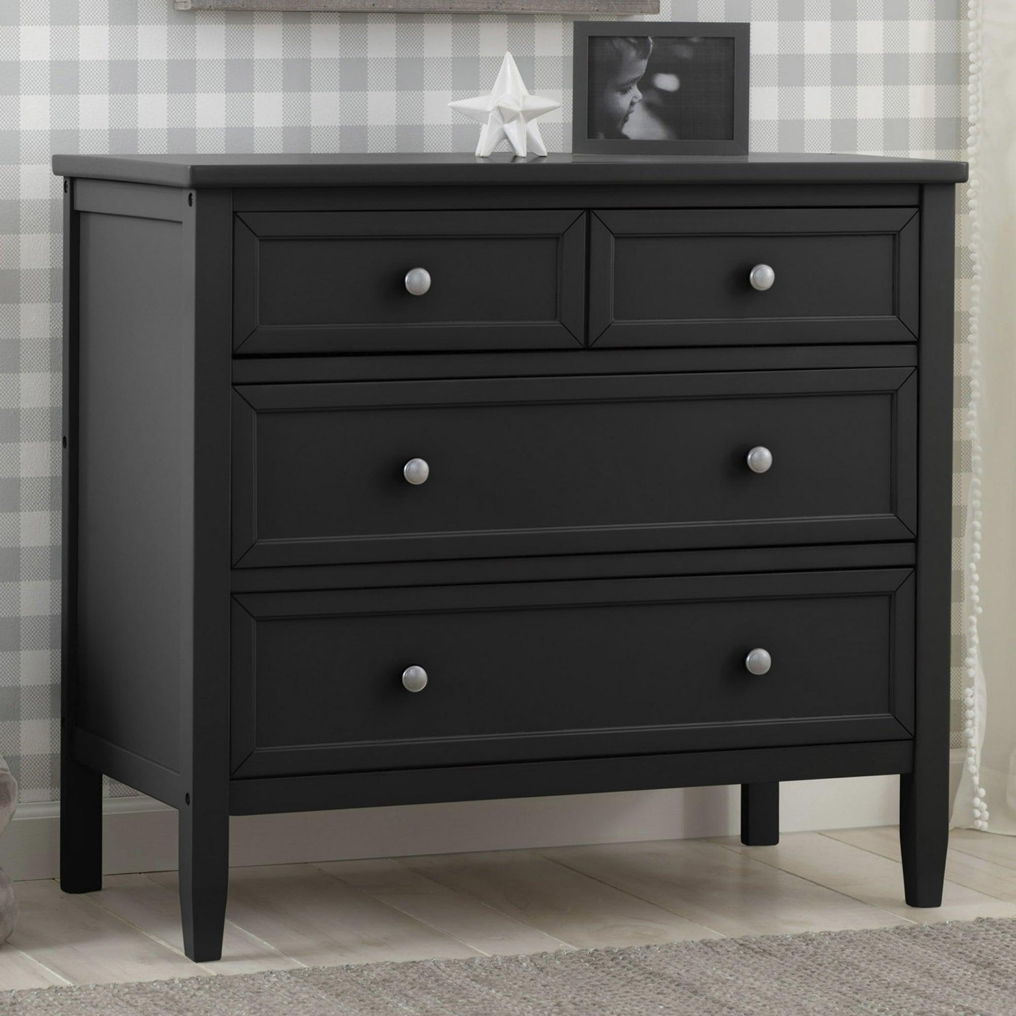 Delta Children Epic 3-Drawer Dresser with Interlocking Drawers – Black Ebony, Stylish & Sturdy Storage - ClubOn