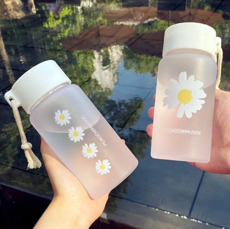 500ml Daisy Transparent Plastic Water Bottle - BPA Free - ClubOn