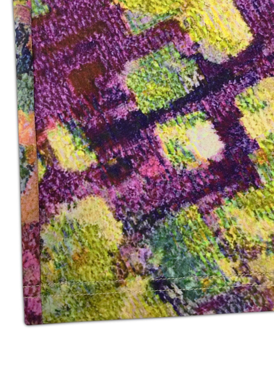 Plus Size Printed Round Neck Long Sleeve Dress - ClubOn