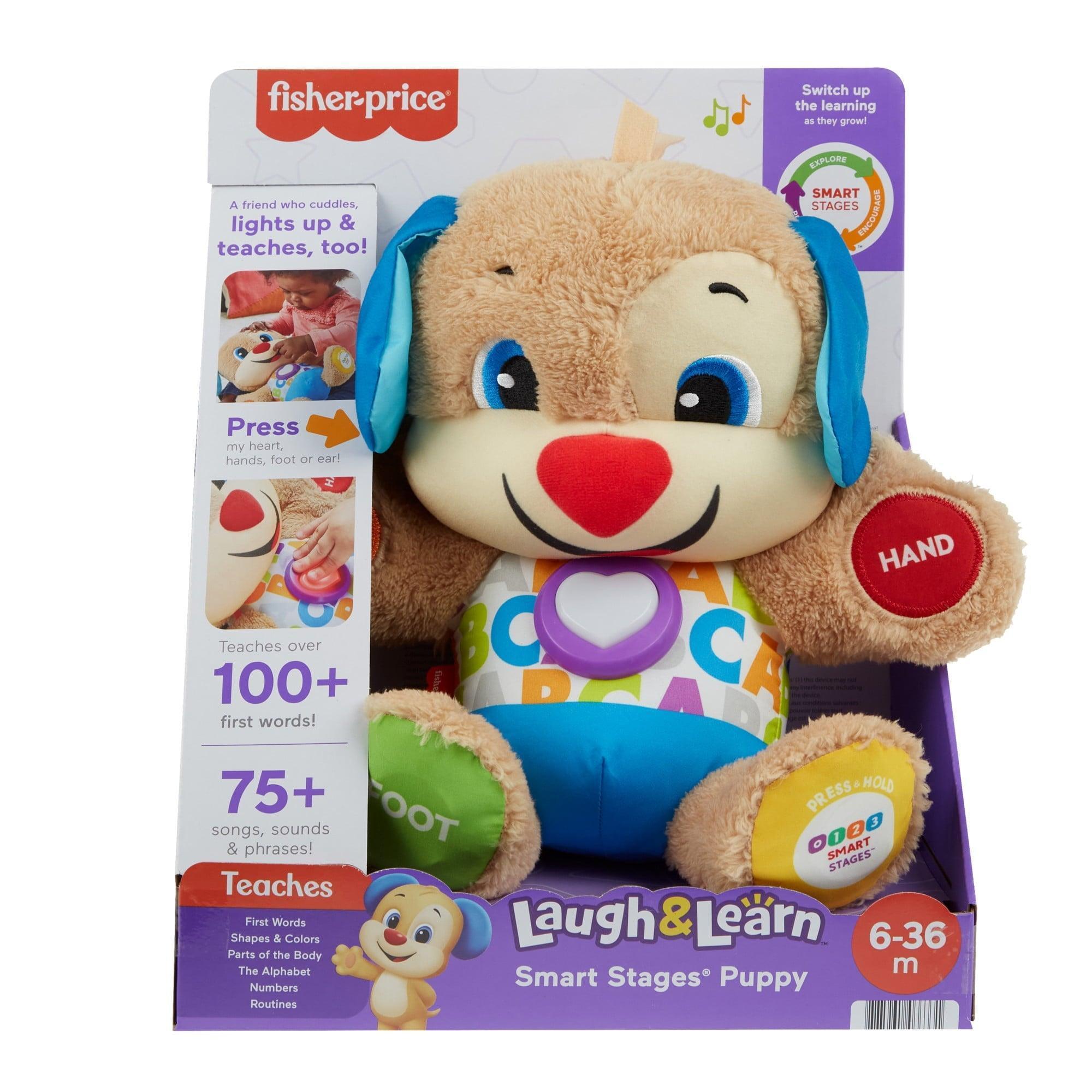 Fisher-Price Laugh & Learn Smart Stages Puppy Plush Learning Toy – For Babies, Infants, and Toddlers - ClubOn