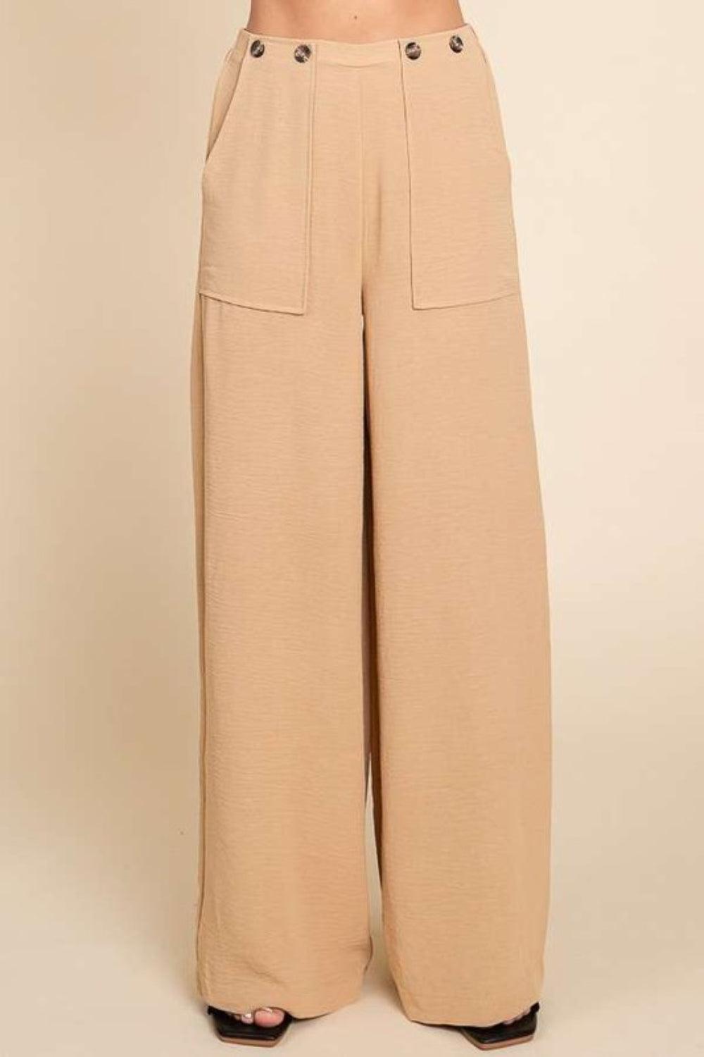 Culture Code Full Size High Waist Wide Leg Cargo Pants - ClubOn