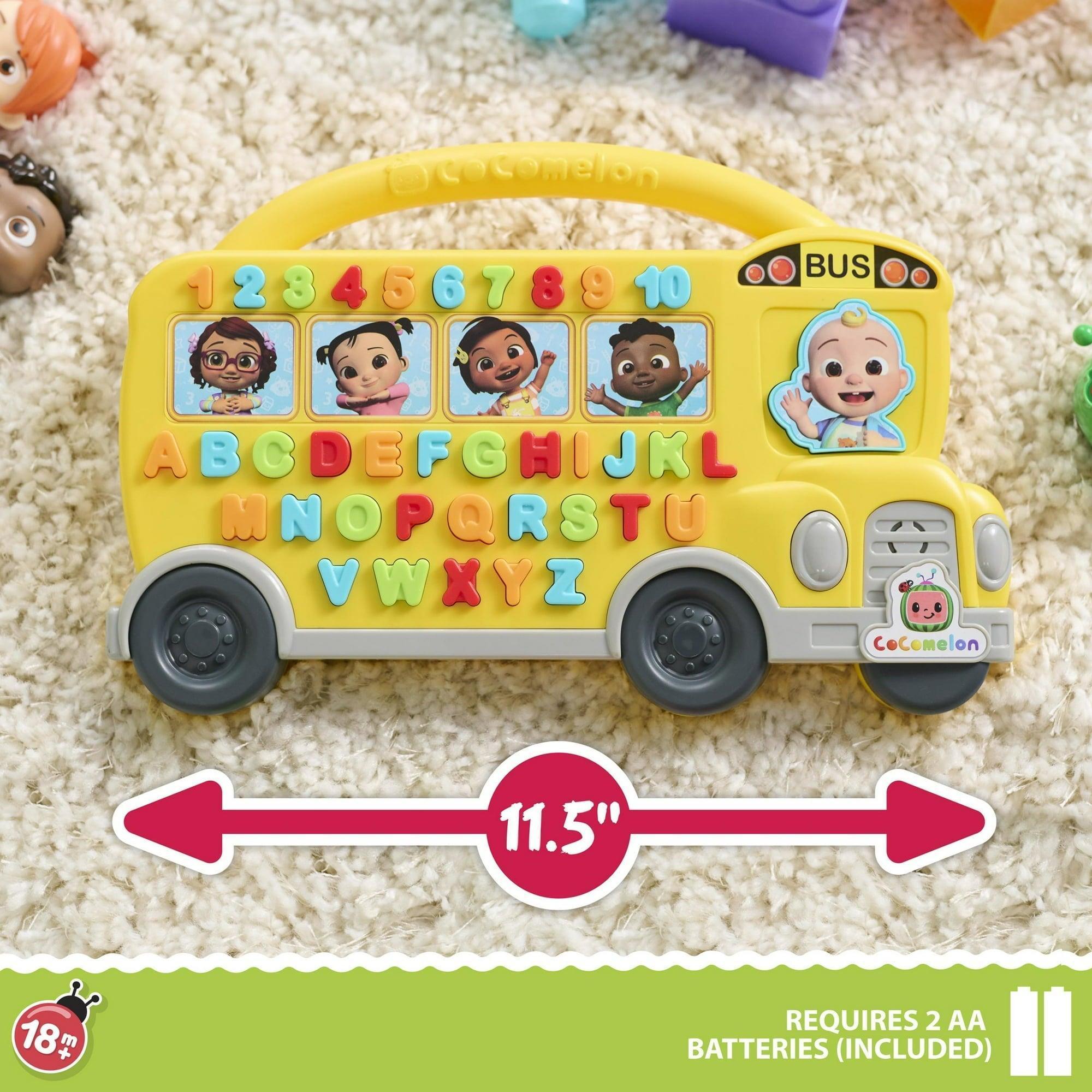 Cocomelon Learning Bus, Over 85 Learning Phrases, Counting, Alphabet, Music, Sounds, Yellow Baby and Toddler Toy - ClubOn