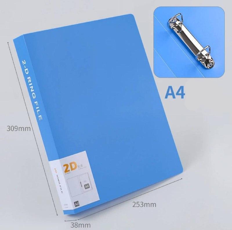 A4 2-D Ring File Folder with 2-Hole Loose Leaf Binder - ClubOn
