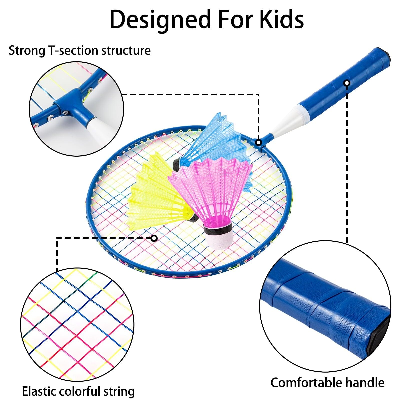 Badminton Rackets for Children, Kids Badminton Set, 2 Rackets, 5 Balls, 1 Backpack - ClubOn