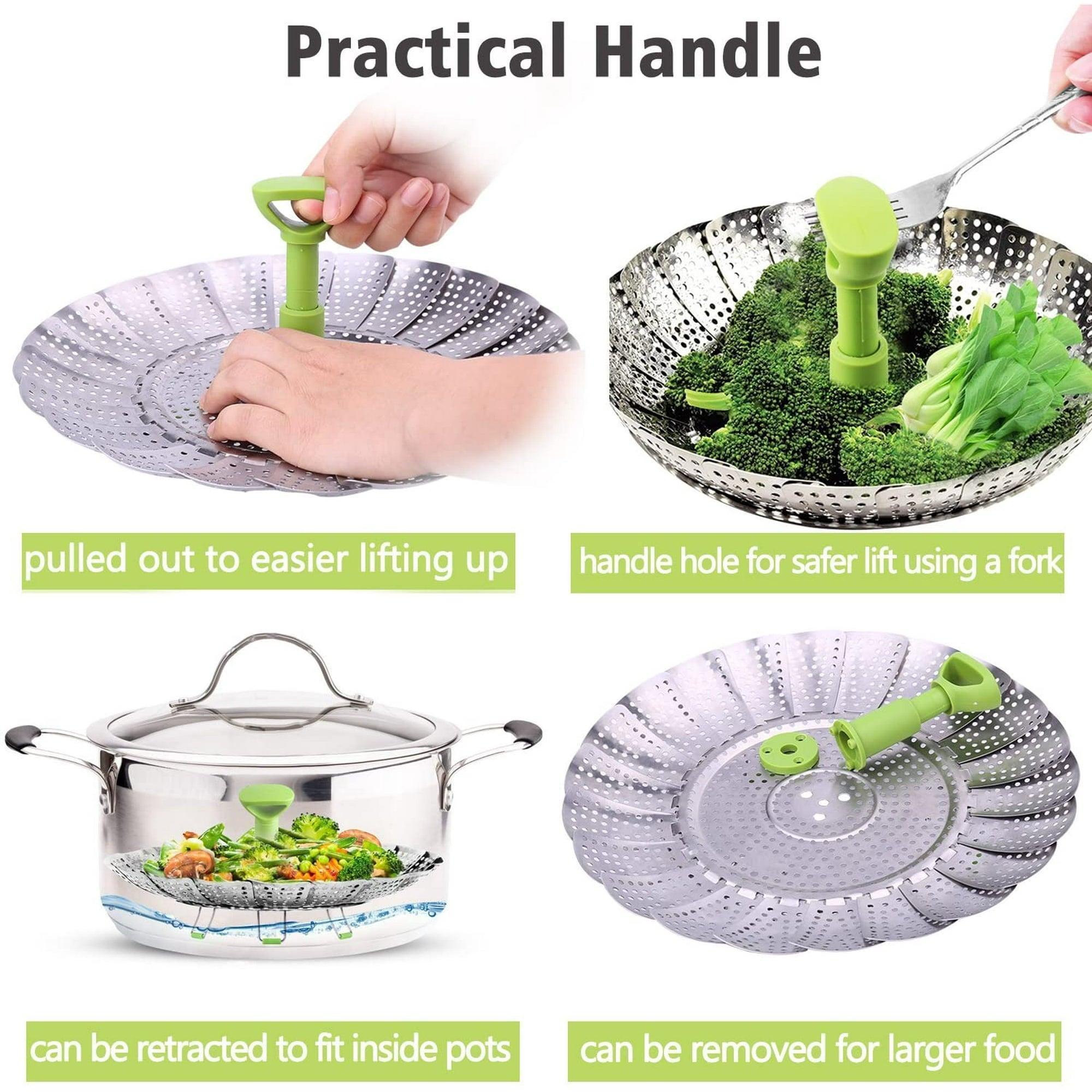 Steamer Basket Stainless Steel Vegetable Insert for Cooking, Fits Pots (5.1