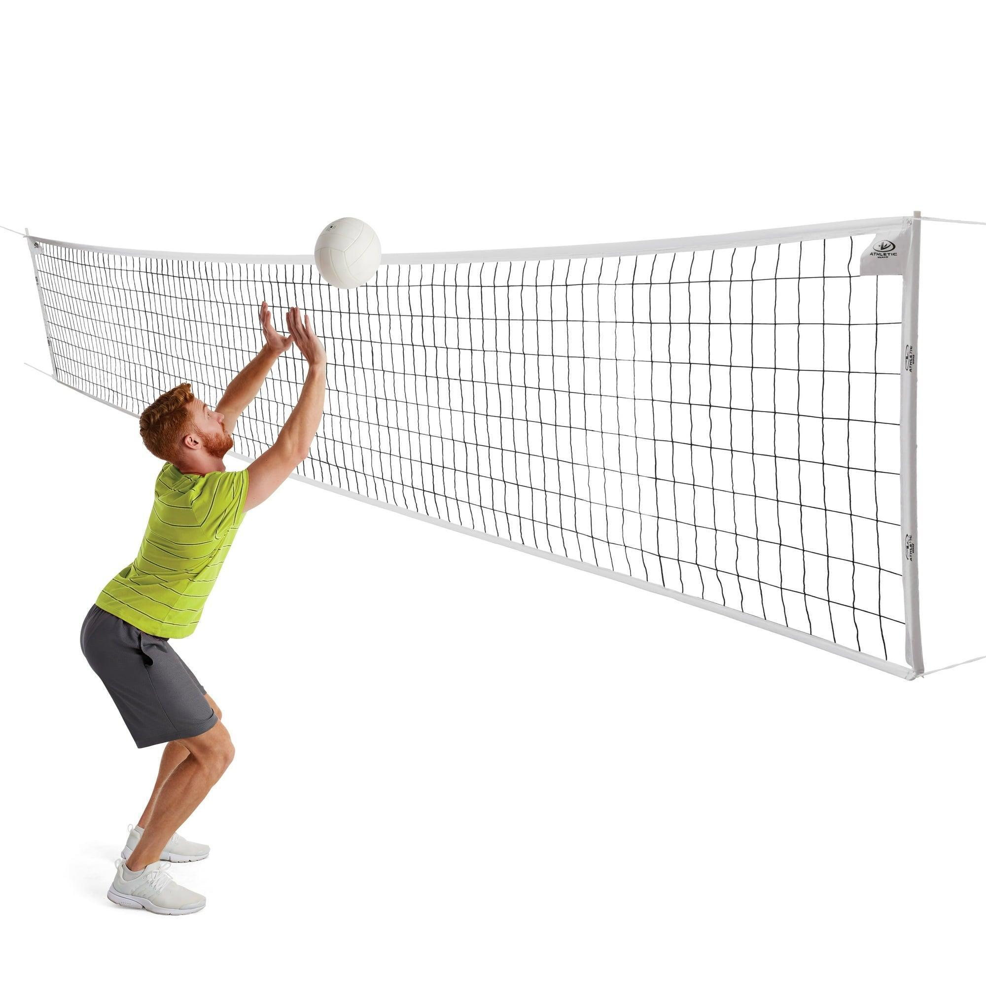 Athletic Works Replacement Volleyball Net – 32' x 3' Full Size with Heavy-Duty Tarpaulin Top, Side & Bottom Tapes - ClubOn