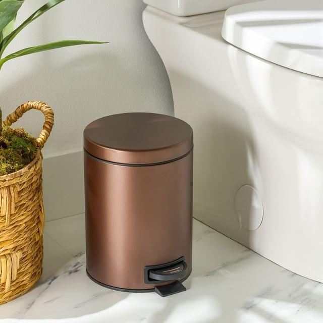 Better Homes & Gardens Satin Nickel 1.3-Gallon Metal Bathroom Waste Basket - ClubOn