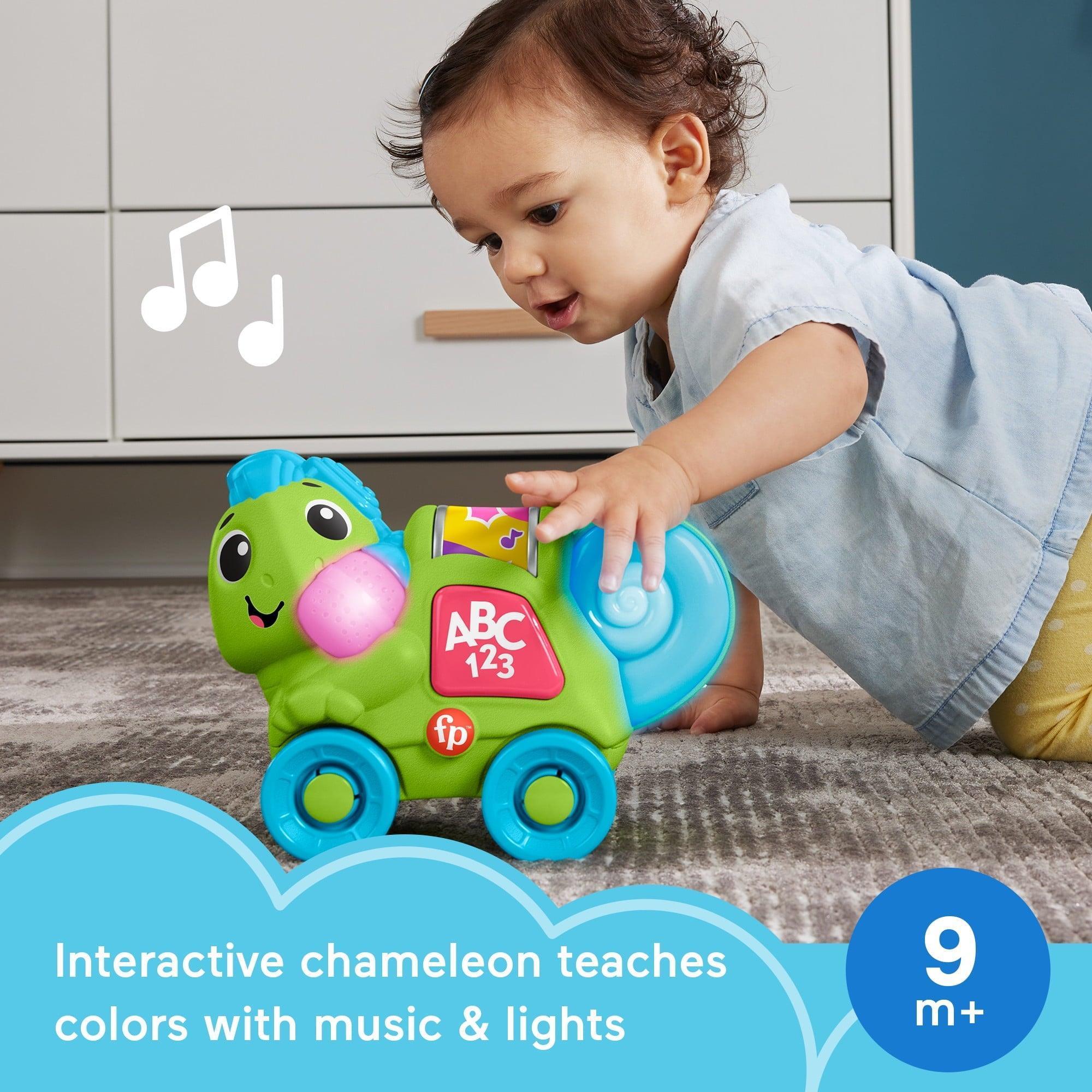 Fisher-Price Link Squad Crawl ‘n Colors Chameleon Learning Toy with Music & Lights – Infant 9+ Months - ClubOn