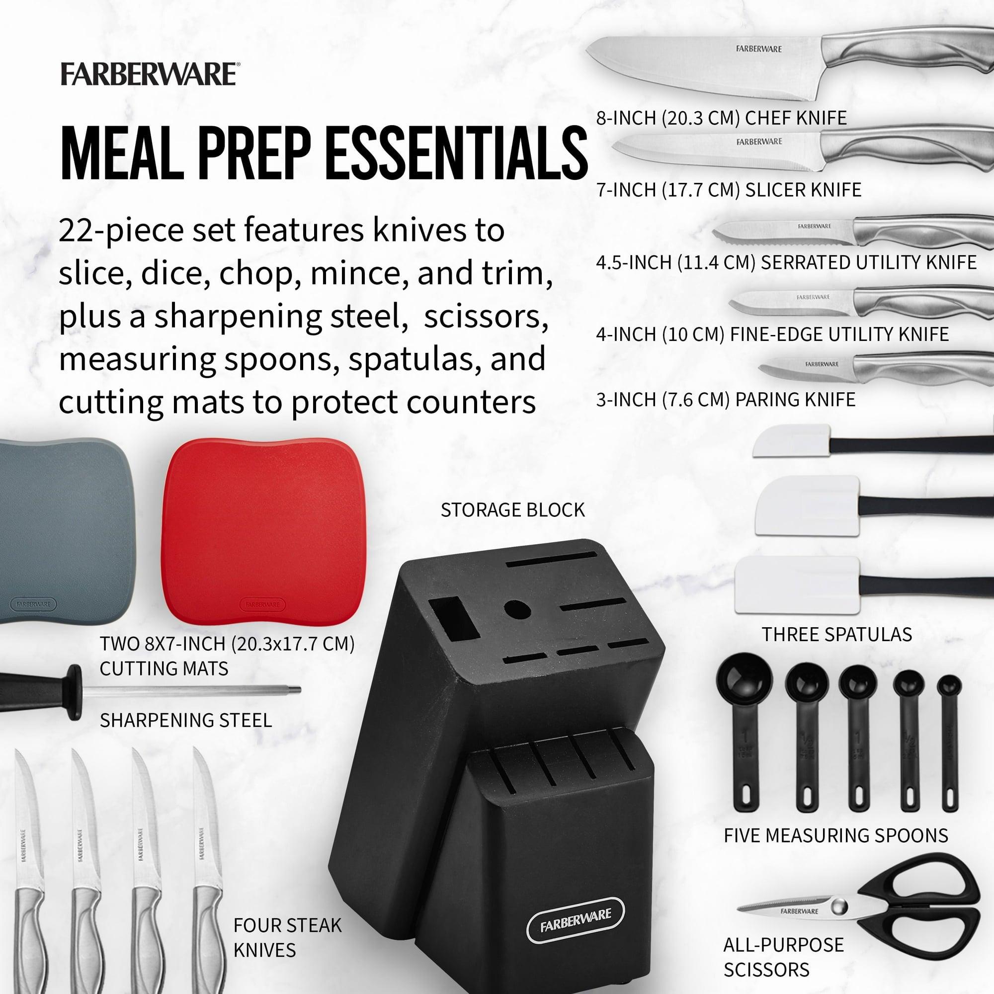 Farberware Classic 22-Piece Stamped Stainless Steel Knife and Utensil Set - ClubOn