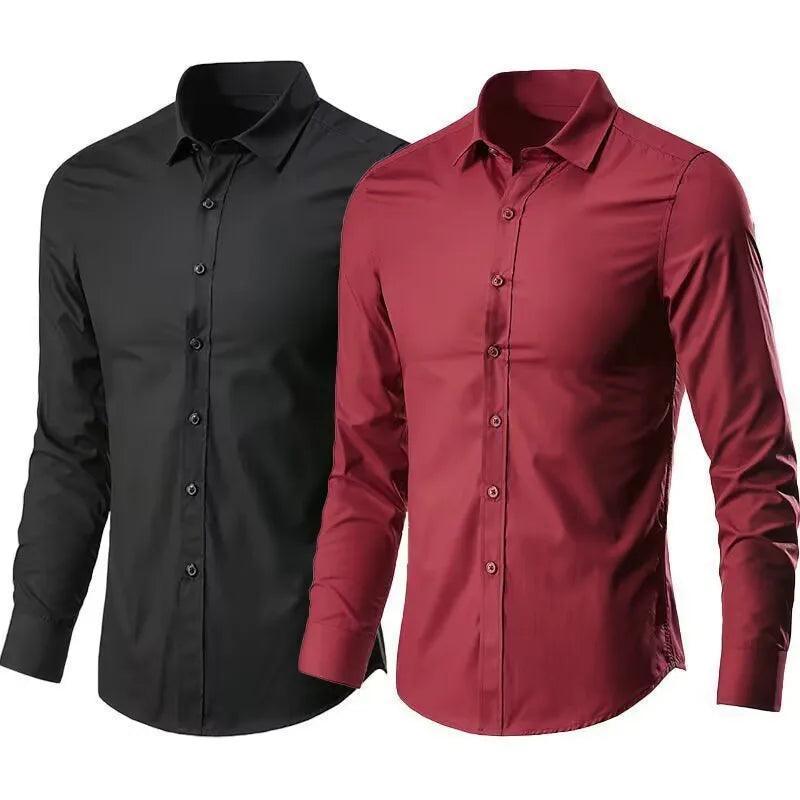 Men's Elastic Wrinkle-Free Shirt - Business Casual Style - ClubOn