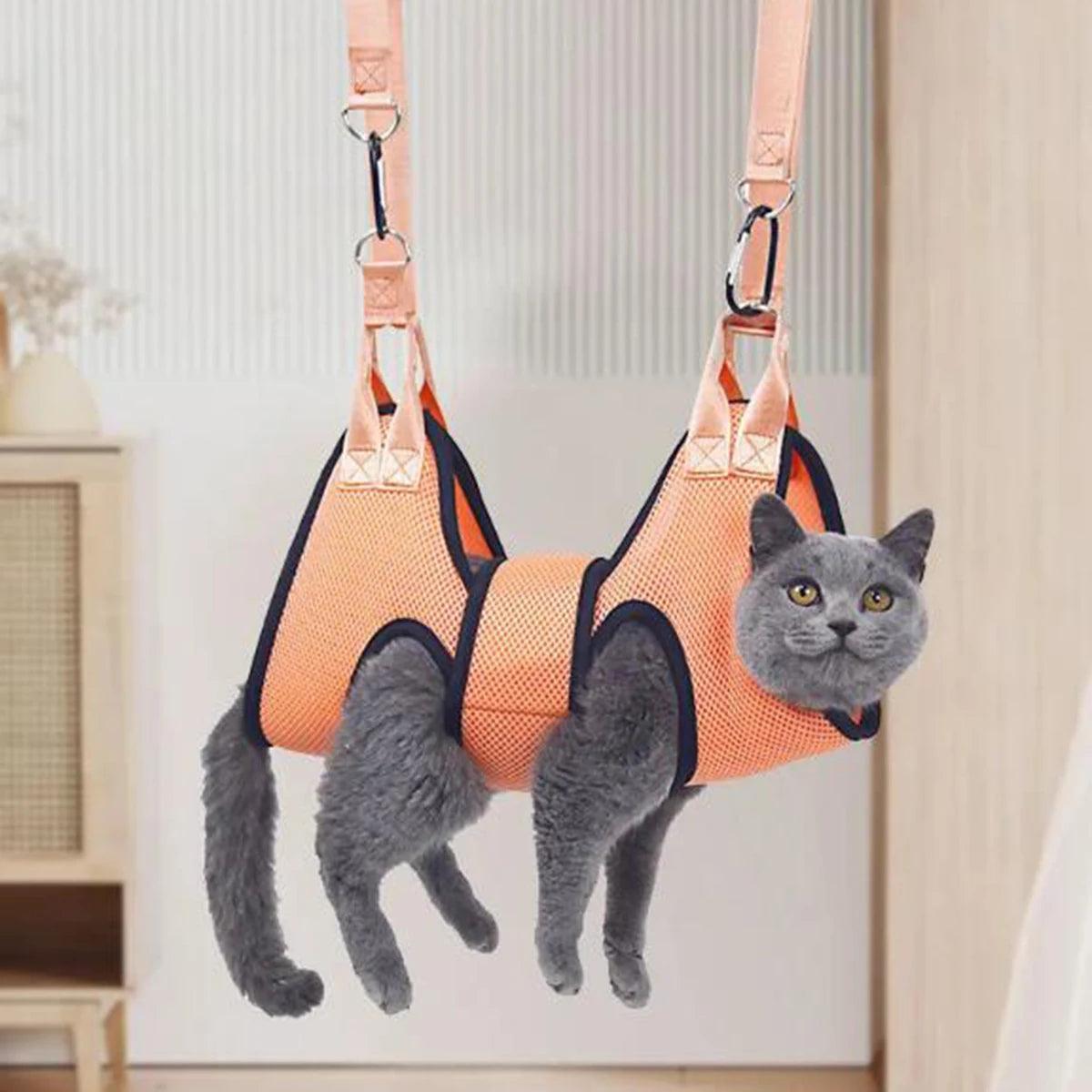 Cat Grooming Hammock | Bath Bag for Nail Cutting & Trimming - ClubOn