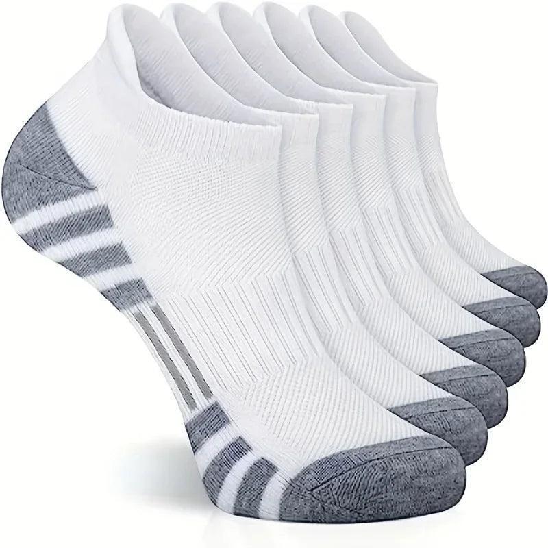 6 Pairs Cushioned Ankle Athletic Running Socks - Breathable Low Cut Sports Tab Socks for Men & Women - ClubOn