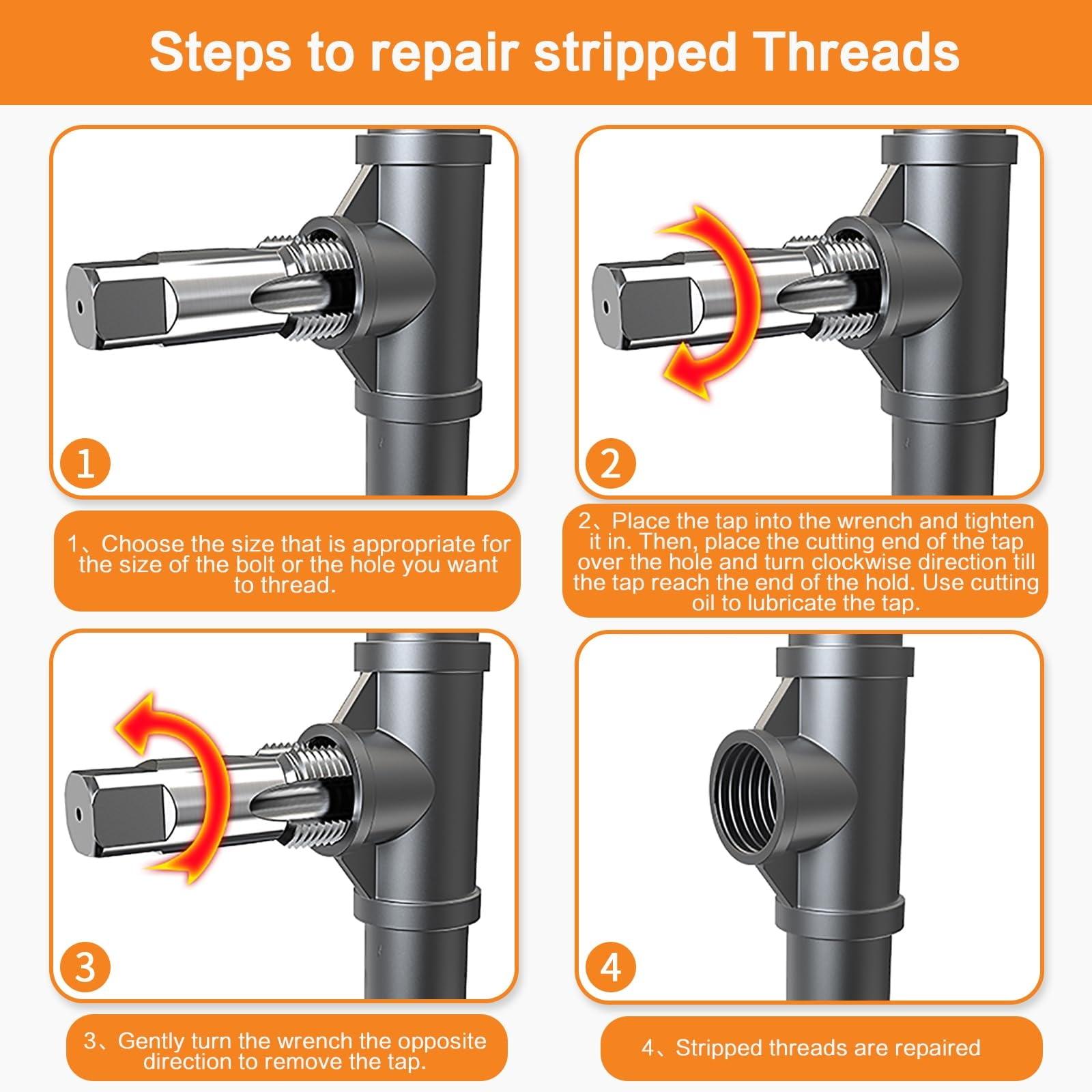 5-Piece NPT Pipe Tap Set – Precision Carbon Steel Taps for Clean Threads, Includes 3/4