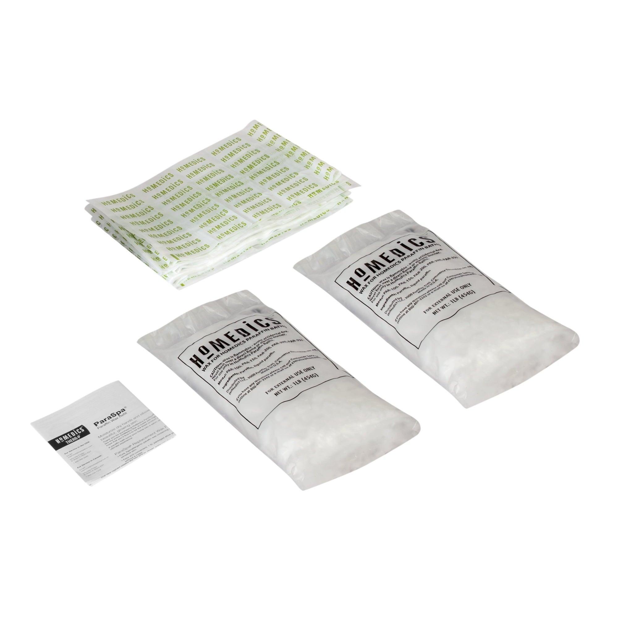 HoMedics ParaSpa Wax Paraffin Wax Refill – 2 lb + 20 Liners for Smooth, Soft Skin - ClubOn