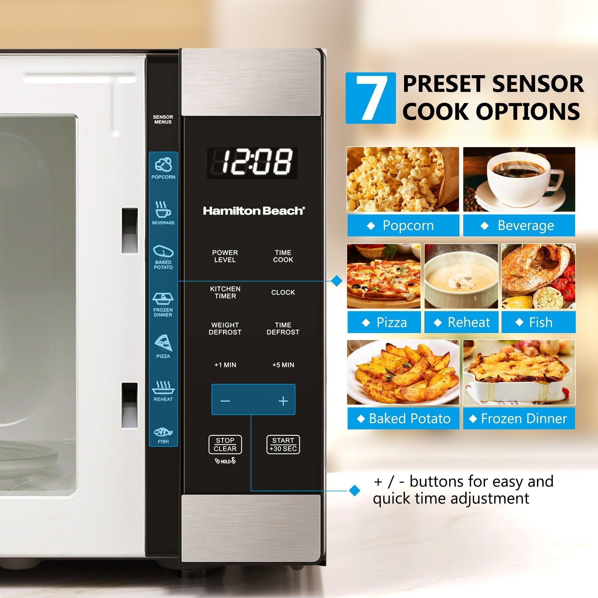 Hamilton Beach 1.6 Cu ft Sensor Cook Microwave Oven, Countertop, Stainless Steel, New - ClubOn