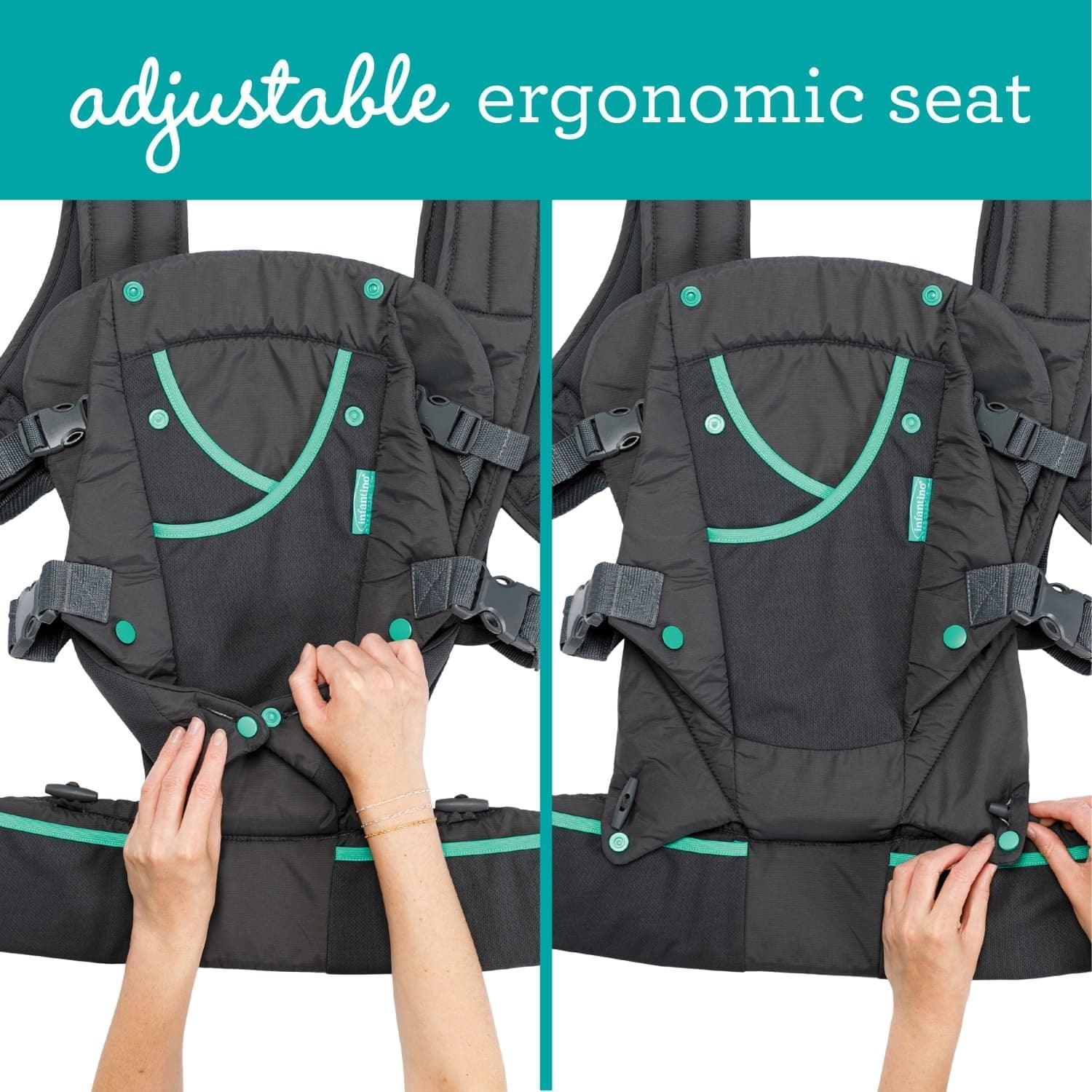 Infantino Carry On Active Multi-Pocket Baby Carrier, 4-Positions, 8-40lbs, Gray - ClubOn