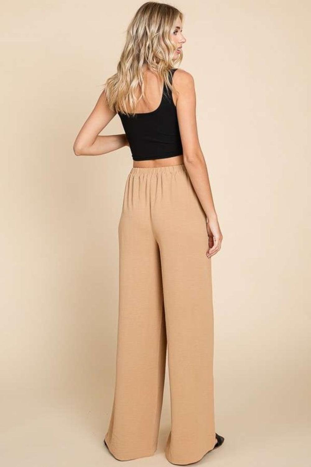 Culture Code Full Size High Waist Wide Leg Cargo Pants - ClubOn