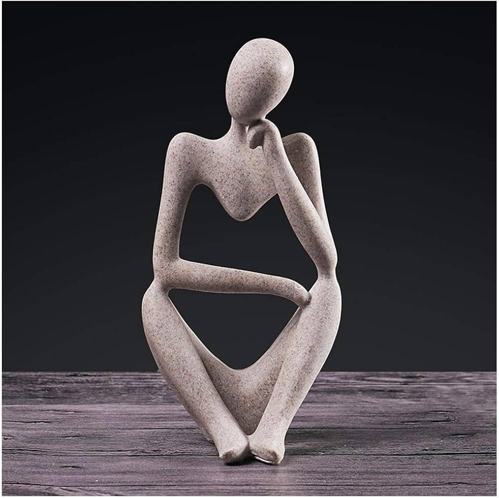 Thinker Statue Abstract Figure Sculpture - Small Resin Ornament - ClubOn