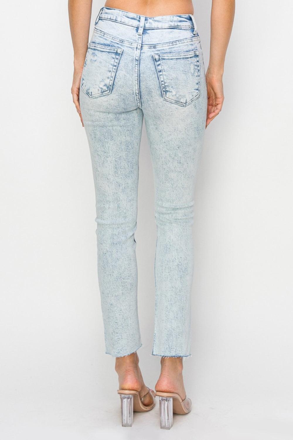 Risen Full Size High Rise Distressed Skinny Jeans - ClubOn