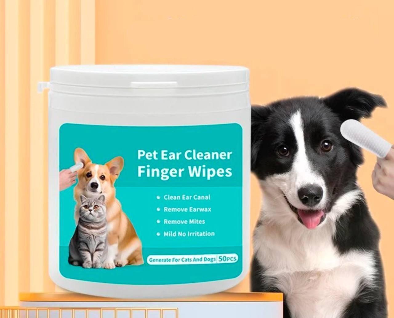 50pcs Dog & Cat Ear Cleaning Wipes - Odor Remover - ClubOn