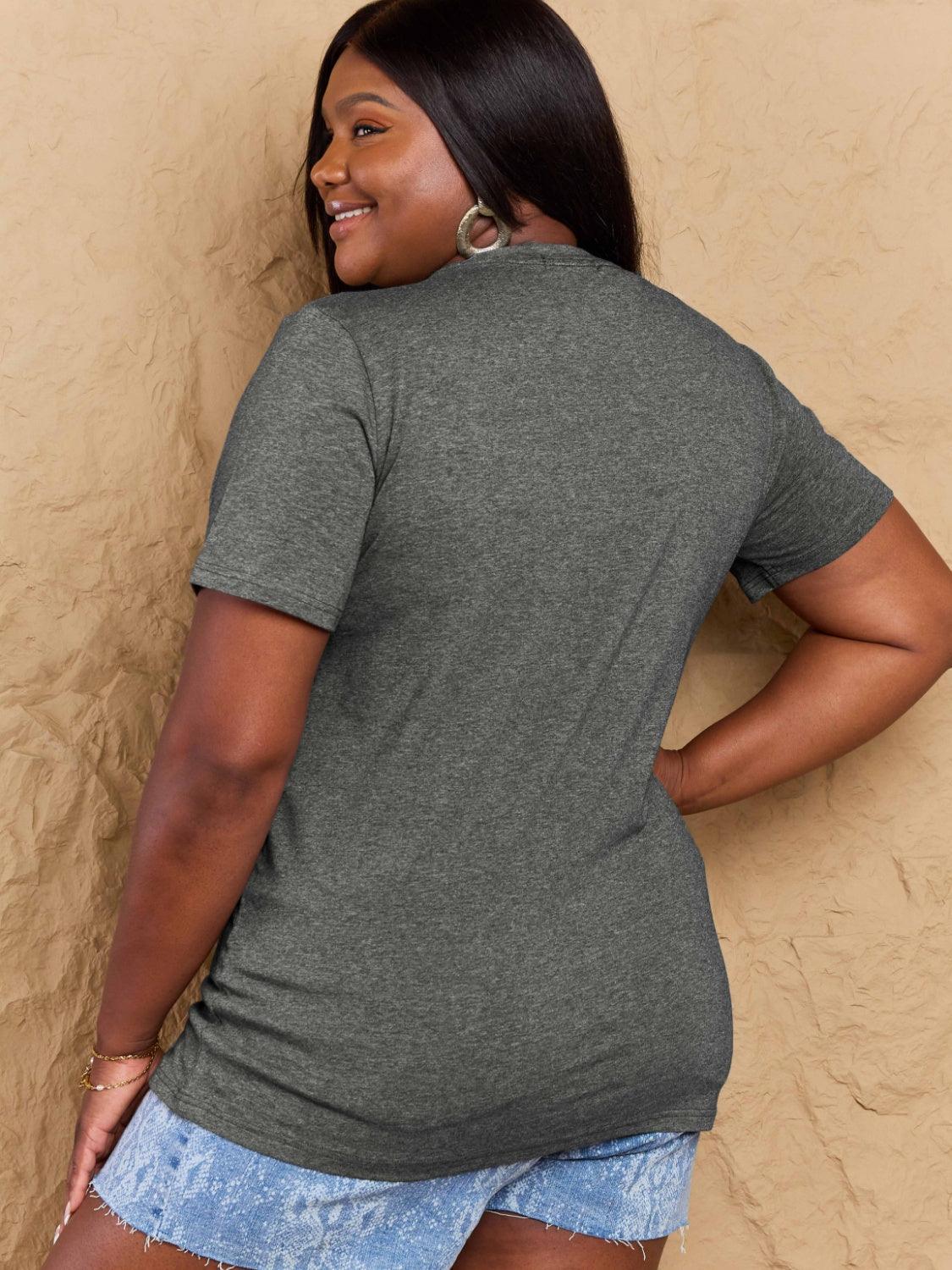 Full Size Round Neck Short Sleeve T-Shirt - ClubOn