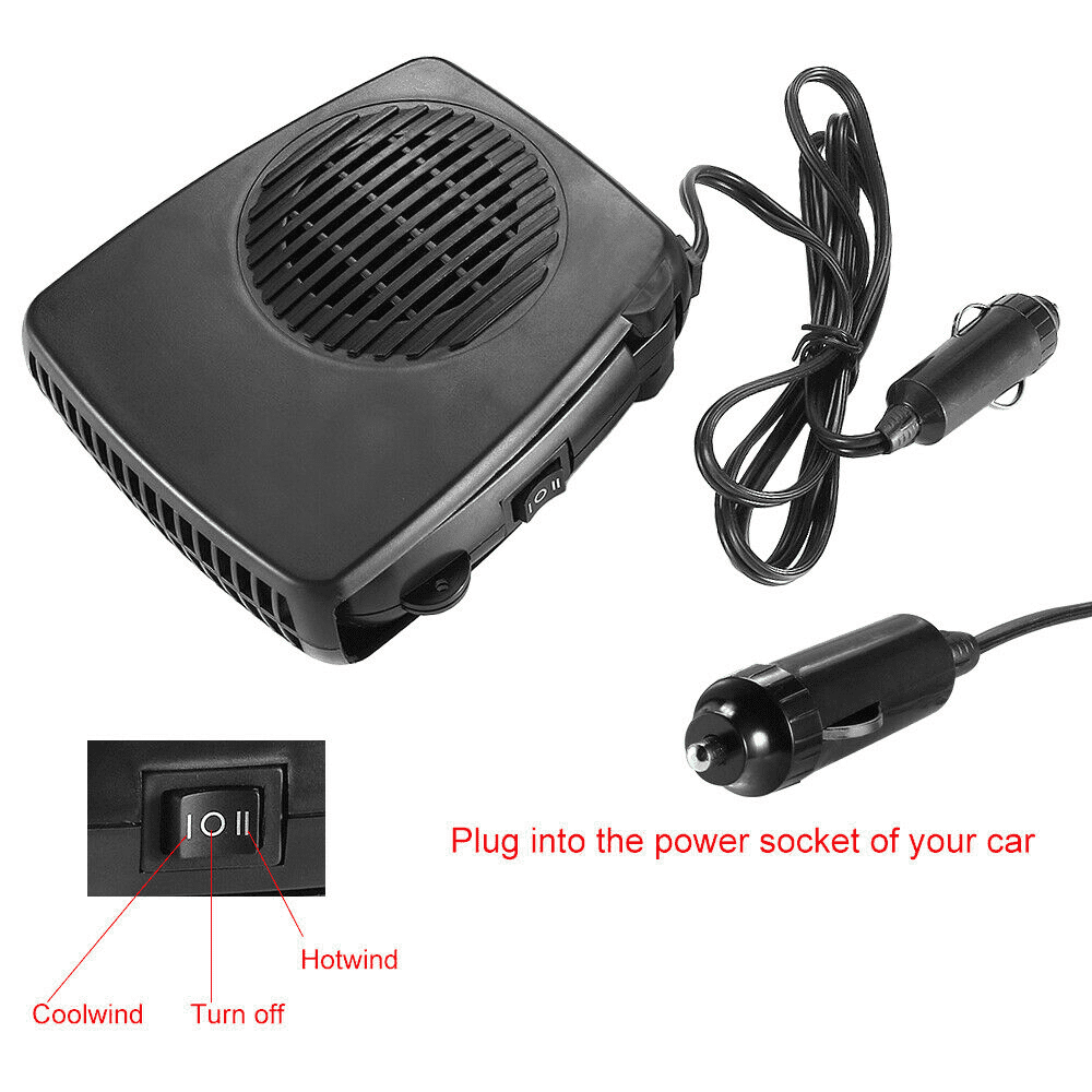 JLLOM 360° 200W Car Heater DC 12V Heating Cooling Fan Windshield Defroster Demister - ClubOn