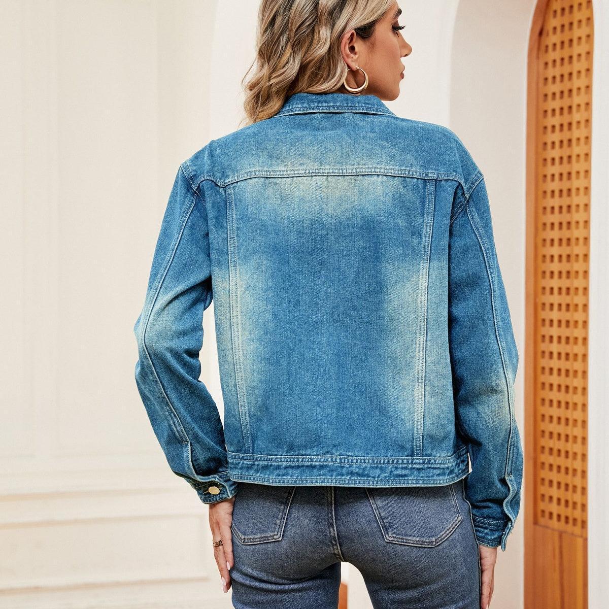 Washed Denim Jacket - ClubOn