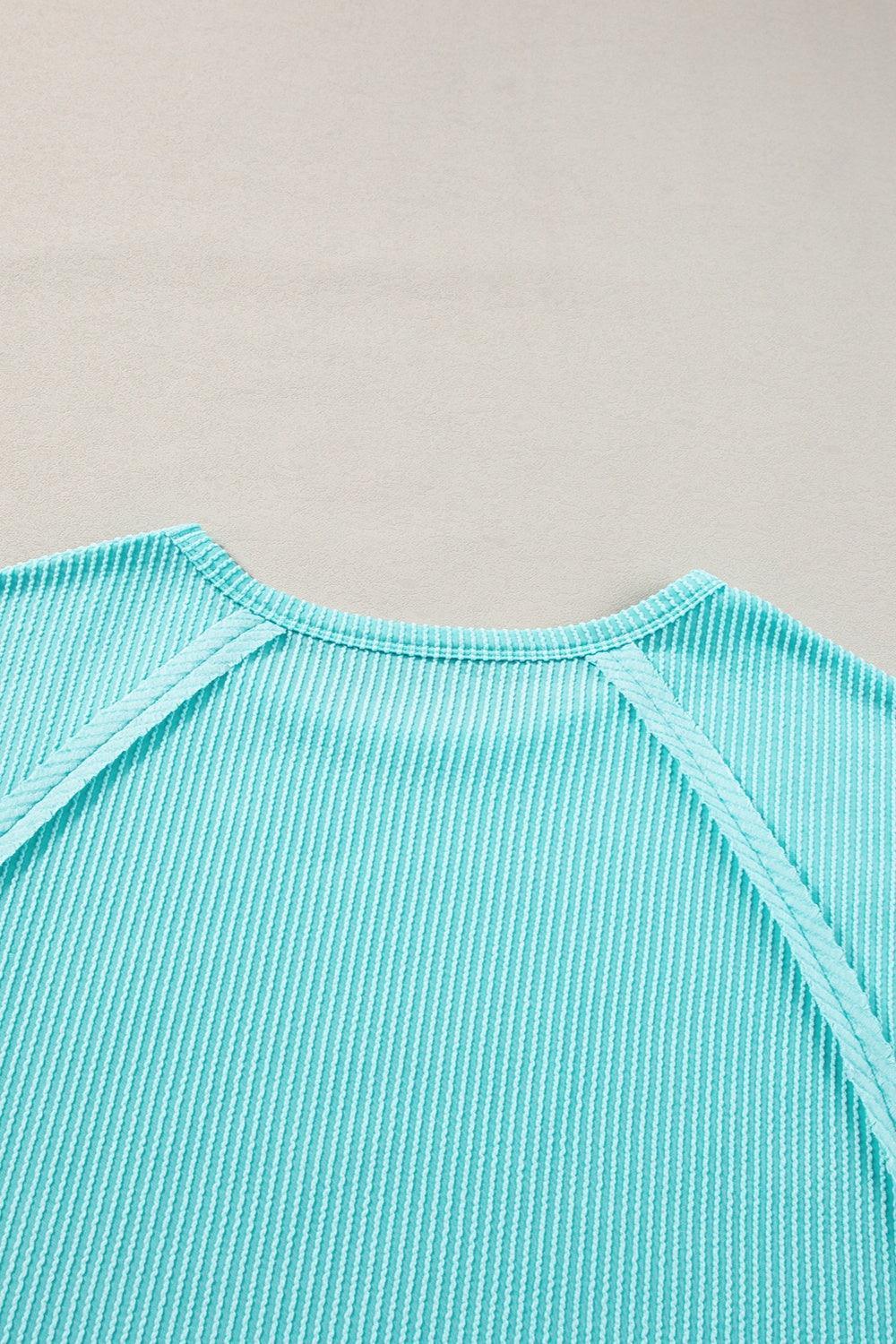 Plus Size Textured Round Neck Short Sleeve Top - ClubOn