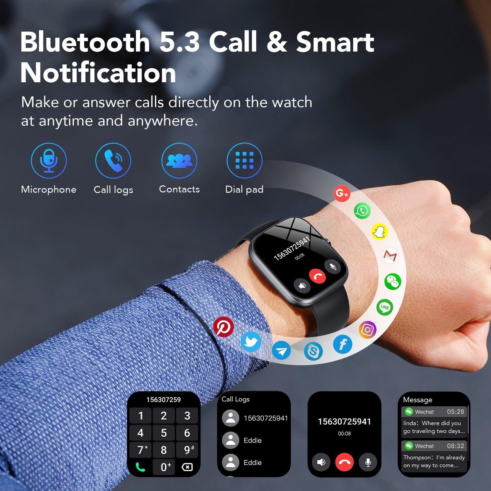 Smart Watch for Android & iPhone - IP68 Waterproof, 100+ Modes - ClubOn