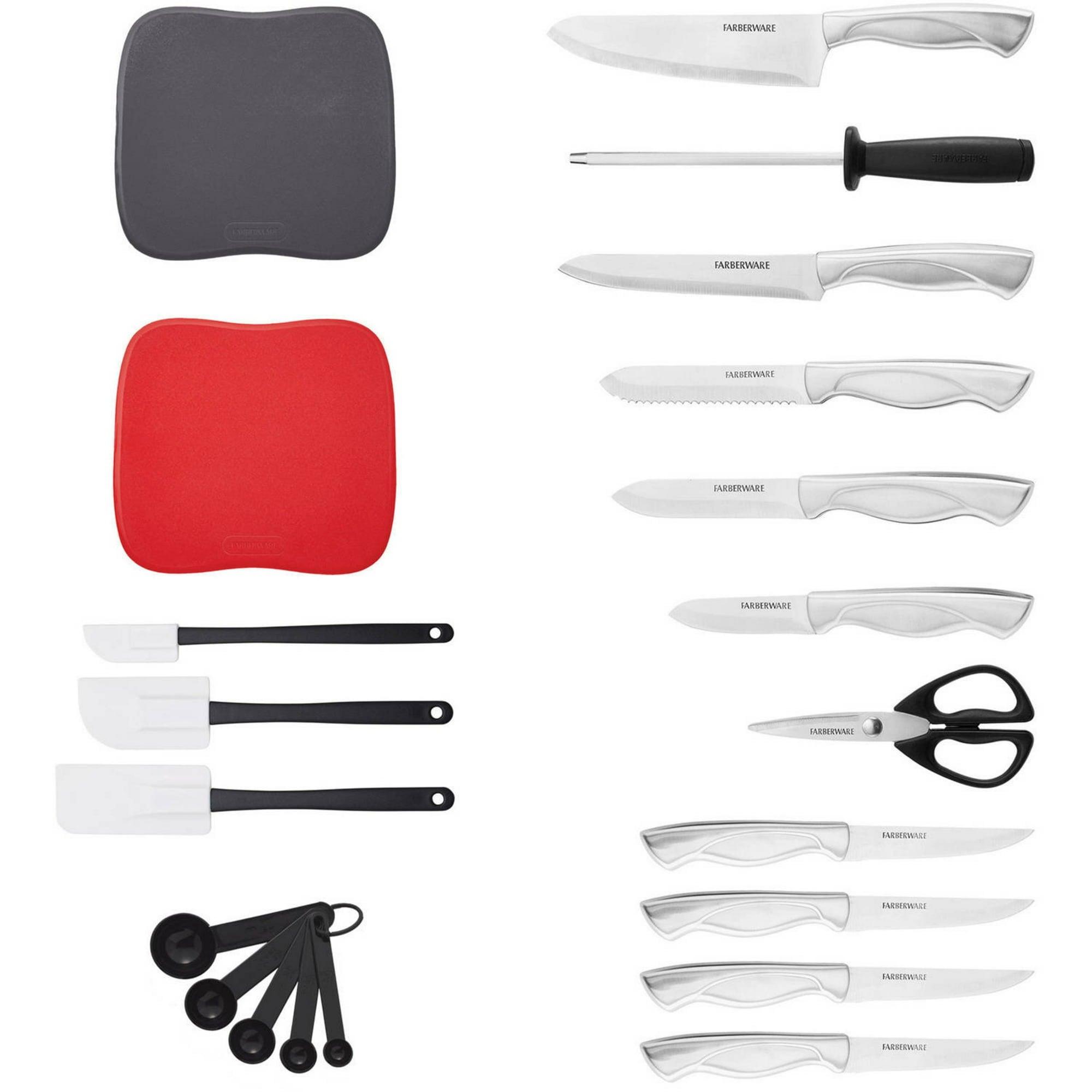 Farberware Classic 22-Piece Stamped Stainless Steel Knife and Utensil Set - ClubOn