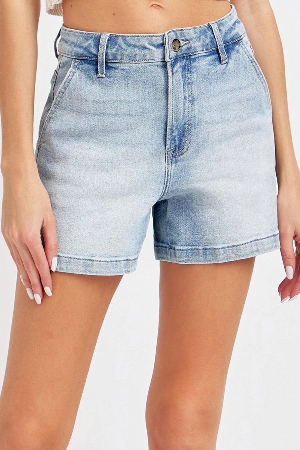 Risen Full Size High Rise Denim Shorts - ClubOn