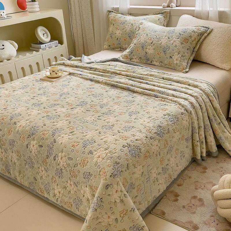 Coral Fleece Blanket Cover – Flannel Quilt for Bed & Air Conditioning Nap - ClubOn